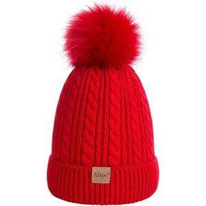 Kids Winter Beanie Hat, Children's Warm Fleece Lined Knit Thick Ski Cap with Pom